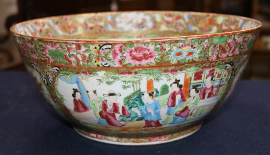 A Chinese Canton-decorated famille rose, mid 19th century, diameter 30cm